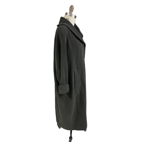 VTG YELL Germany Maxi Sack Coat Green Wool/Angora Womens Sz 38/M/L - Picture 5 of 10